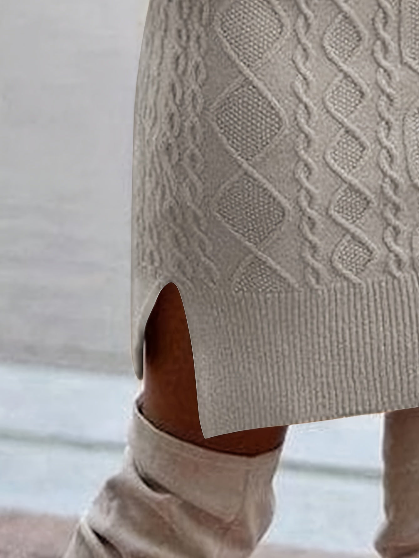 Women’s Elegant High Neck Midi Bodycon Dress – Solid Color, Fall/Winter Party, Wedding & Daily Wear – Machine Washable