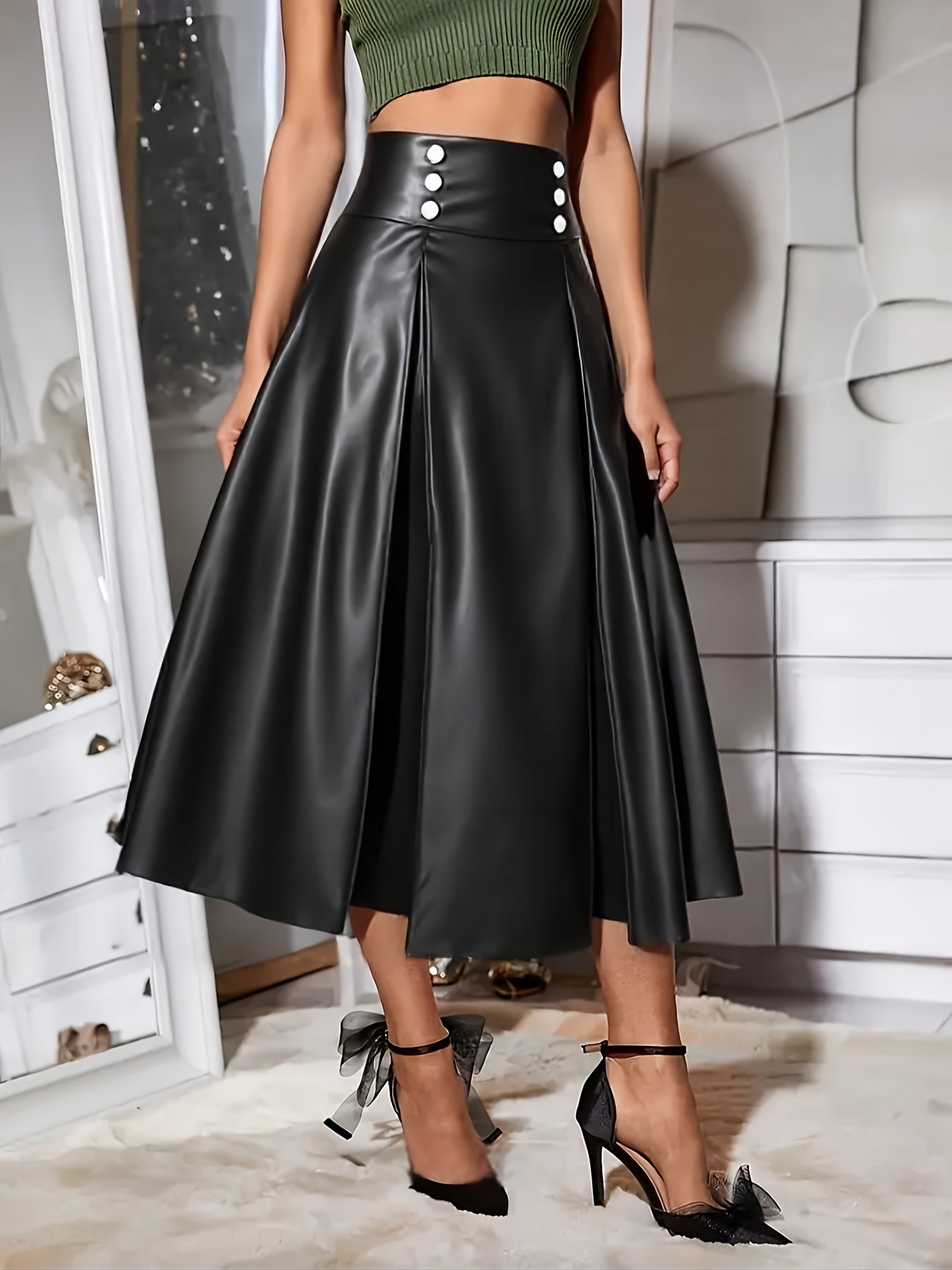 Handmade Genuine Leather Skirt – Women’s Mini/Midi Real Leather Skirt | Soft Premium Leather | Luxury Everyday Wear