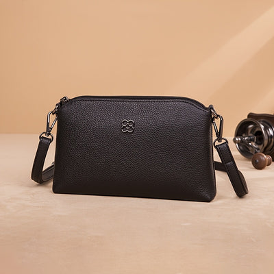 Women’s Genuine Leather Crossbody Bag – Trendy Shoulder Purse with Removable Strap & Zipper Closure