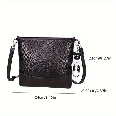 Women’s Genuine Leather Crossbody Bag – Large Capacity Shoulder Purse with Detachable Strap