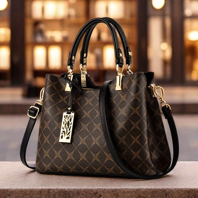 Women’s Vintage Genuine Leather Tote Bag – Colorful Woven Pattern, Large Capacity Tote with Adjustable Strap