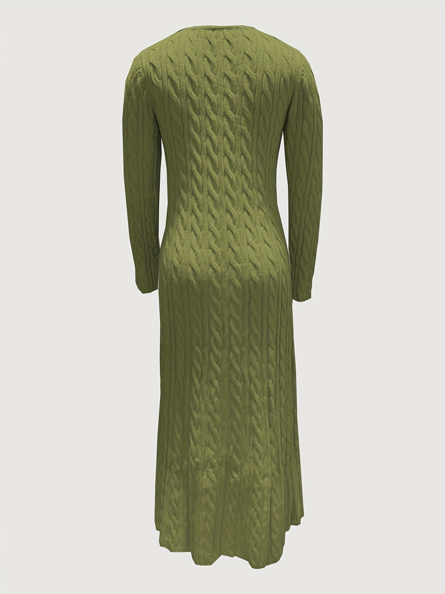 Women’s Elegant Long Dress – Solid Color Round Neck Full-Length Gown, Machine Washable Wedding Guest Dress, Prom Evening Gown, Formal Party Attire with Smooth Texture