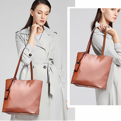 Women’s Genuine Top-Grain Cowhide Handbag – Vintage Black Purse with Adjustable Wrist Strap & Zipper Closure