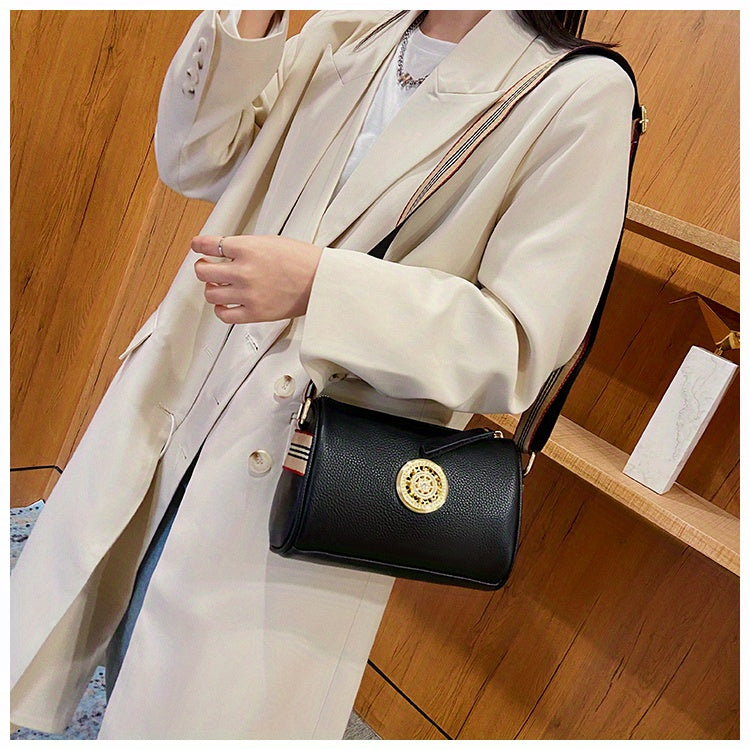Women’s Genuine Leather Crossbody Barrel Bag – Trendy Cylinder Shoulder Purse & Fashion Handbag