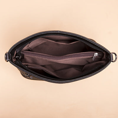 Women’s Genuine Leather Crossbody Bag – Large Capacity Shoulder Purse with Detachable Strap