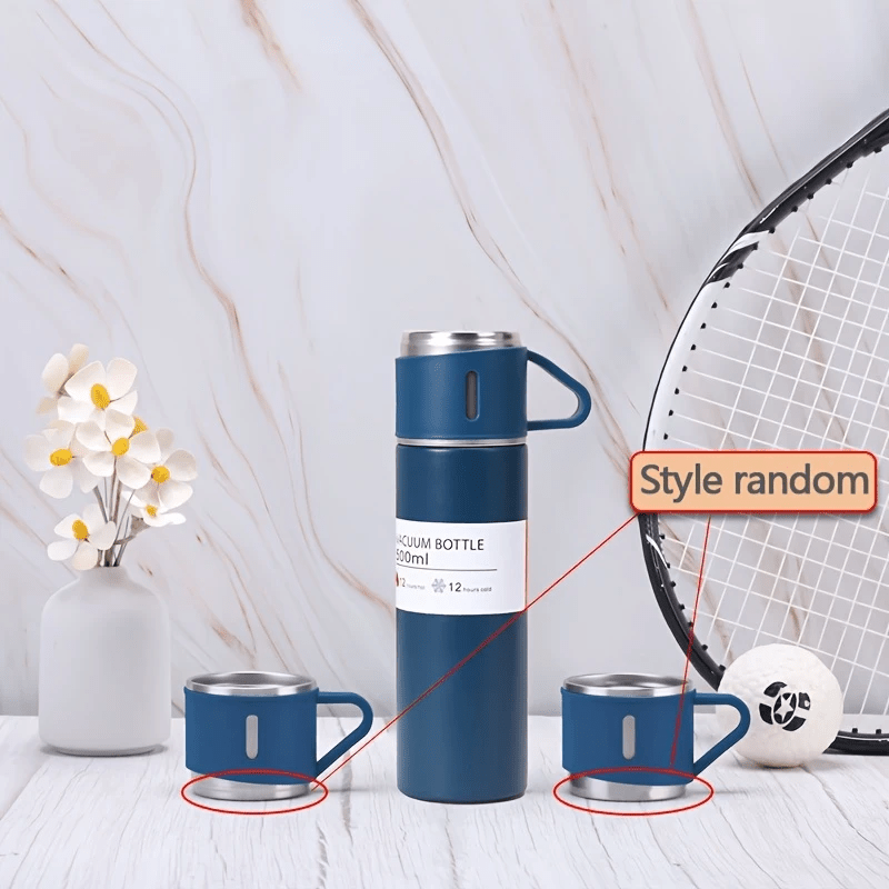 Thermal Stainless Steel Insulated Mug Set – 500ml/16.9oz Cup with Lid | Hot & Cold Flask for Travel, Camping & Daily Use – Sweat-Free, Durable, Portable – Multiple Colors