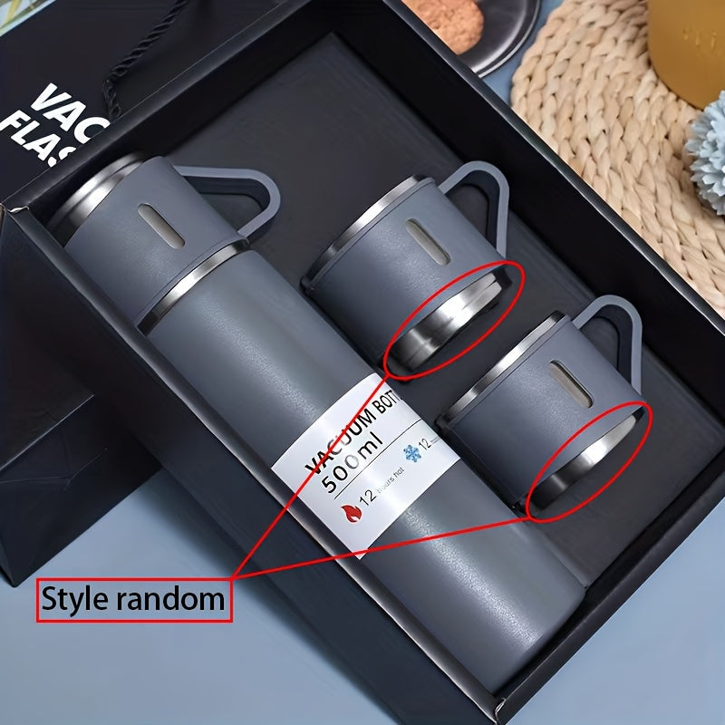 Thermal Stainless Steel Insulated Mug Set – 500ml/16.9oz Cup with Lid | Hot & Cold Flask for Travel, Camping & Daily Use – Sweat-Free, Durable, Portable – Multiple Colors
