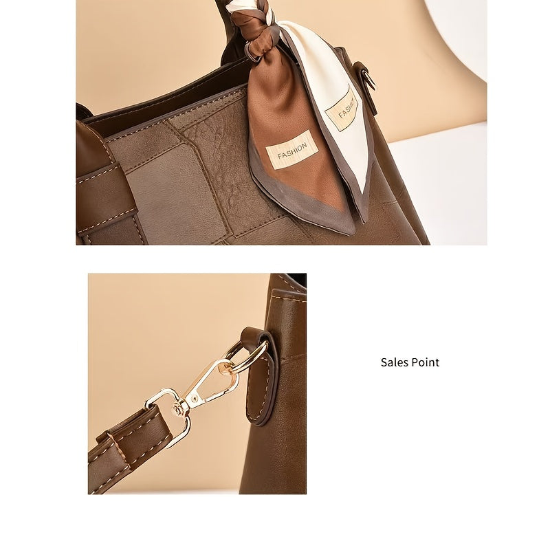 Women’s Genuine Full-Grain Leather Crossbody Bag – Multi-Compartment Handbag with Wrist Strap