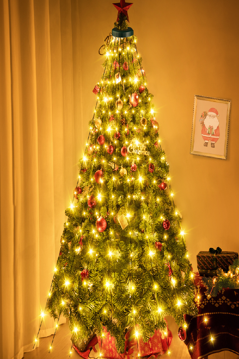 3m Fairy Lights Christmas Tree – 16 Strands, 480 LEDs, IP44 Waterproof, Remote Control, 8 Modes, Timer & Memory Function | Indoor/Outdoor Christmas Lighting