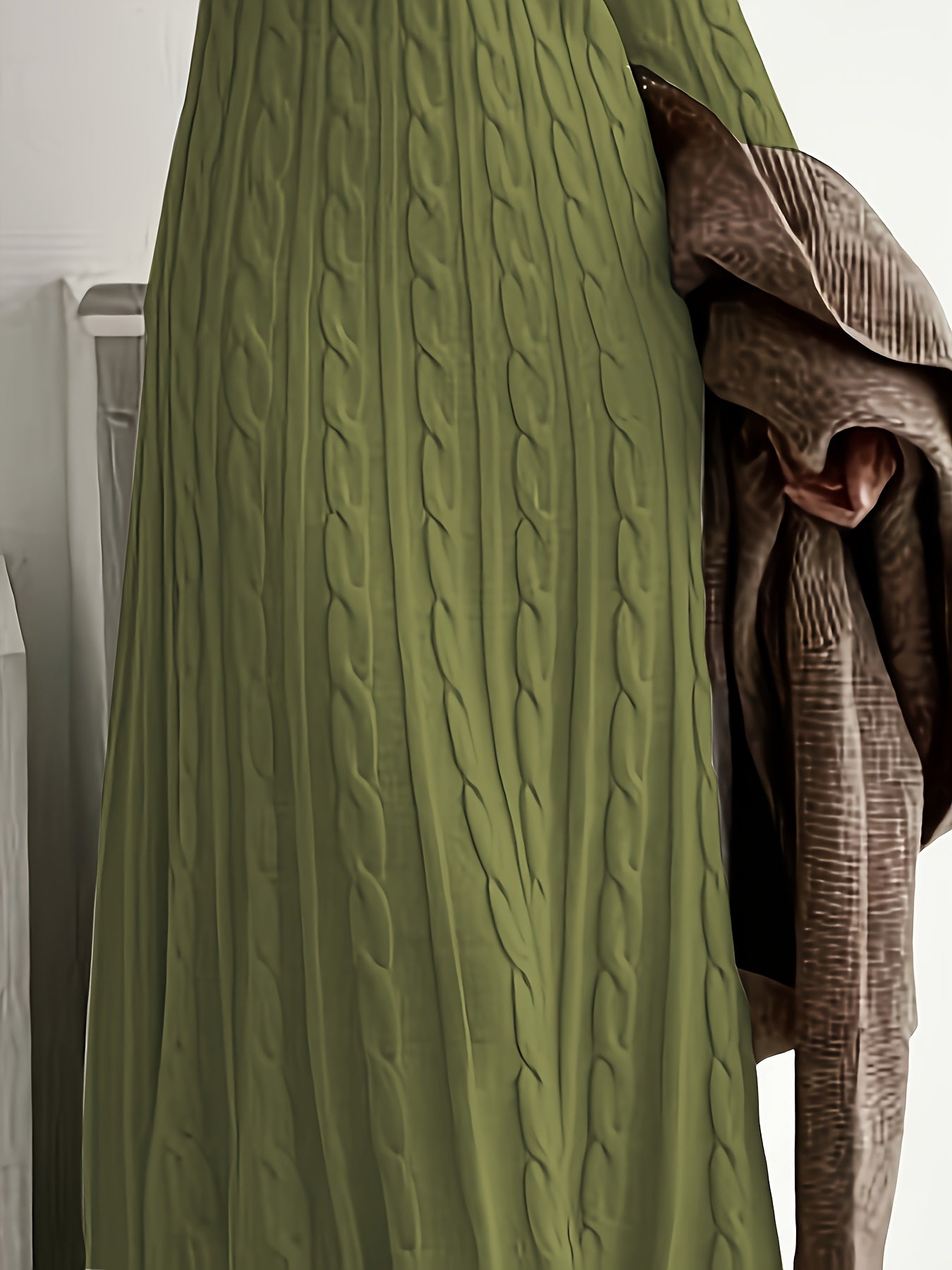 Women’s Elegant Long Dress – Solid Color Round Neck Full-Length Gown, Machine Washable Wedding Guest Dress, Prom Evening Gown, Formal Party Attire with Smooth Texture