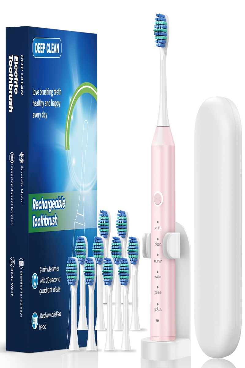 Smart Electric Toothbrush for Adults – 6 Cleaning Modes, USB Rechargeable, Soft Bristles, Automatic Operation | Deep Clean, Whitening, Gum Care