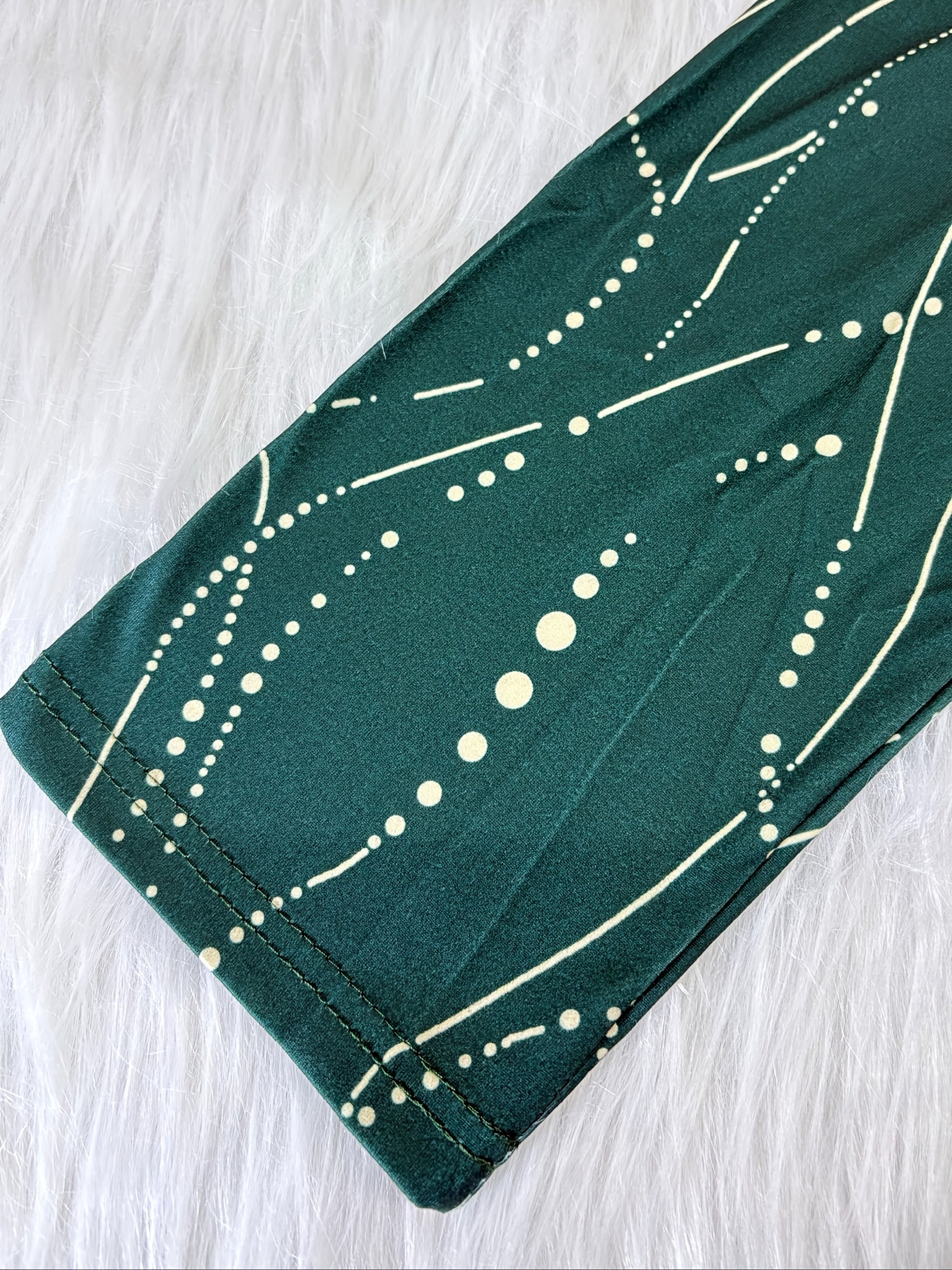 Women’s European & American V-Neck Polka Dot Midi Dress – Autumn/Winter Elegant Printed Tunic Dress