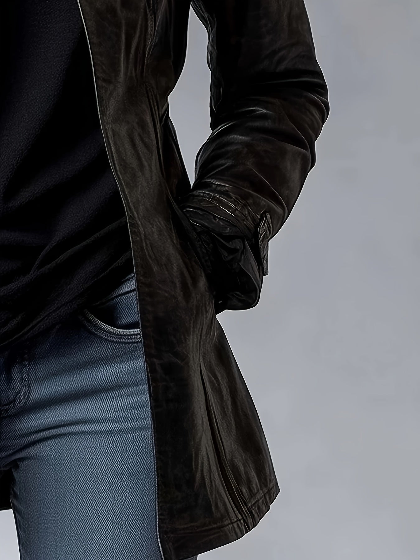 Women’s Retro Genuine Leather Motorcycle Jacket – All-Season Slim-Fit Mid-Length Zip Front Coat with Stand Collar & Functional Pockets | Vintage Outerwear