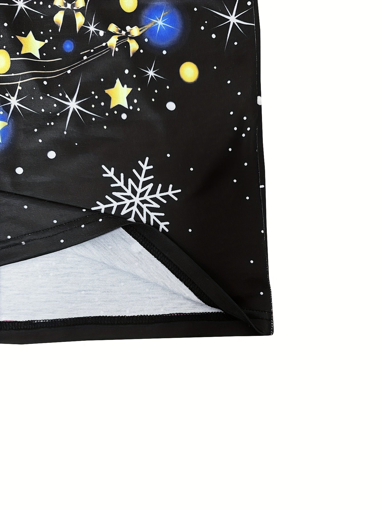 Women’s Elegant Vintage Christmas Dress – Long Sleeve Bodycon Party & Holiday Outfit with Starry Night Sky Design