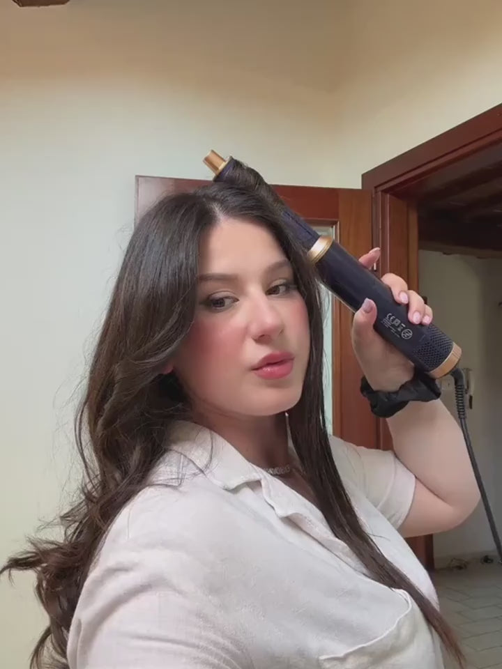 5-in-1 Hair Styler Hot Air Brush – Thermal Brush, Hair Curler & Straightener for Wet & Dry Use | Automatic Power-Off, Hot Styling Brush